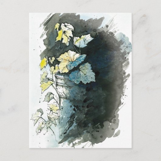 Postale Carte de condoléances avec vigne (Devant)
