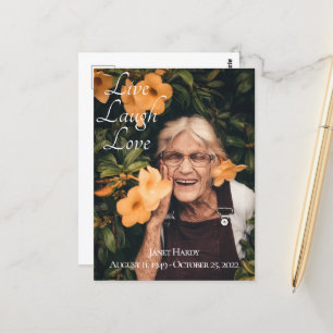 Postale Carte de condoléances funéraire Live Laugh Love