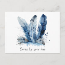 Carte de condoléances personnalisée à motif de plu