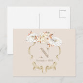 Postale Carte de condoléances personnalisée avec monogramm (Devant / Derrière)