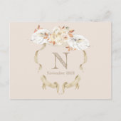 Postale Carte de condoléances personnalisée avec monogramm (Devant)