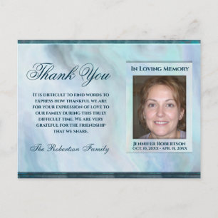 Postale Carte de condoléances photo funéraire MERCI avec c