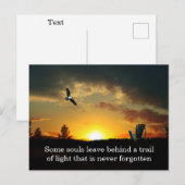 Postale Carte de condoléances Prairie Herbeuse Coucher de  (Devant / Derrière)