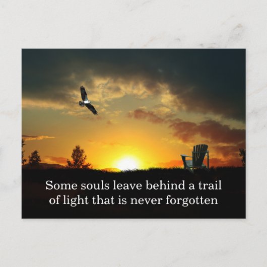 Postale Carte de condoléances Prairie Herbeuse Coucher de  (Devant)