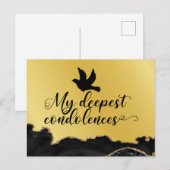 Postale Carte de condoléances thème noir et or (Devant / Derrière)