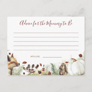 Postale Carte de conseil Baby shower d'automne