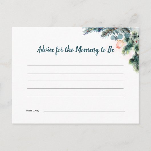 Postale Carte de conseil Baby shower d'hiver (Devant)