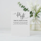 Postale Carte de conseil Date Night Ideas Light Grey (Debout devant)