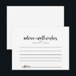 Postale Carte de conseil Mariage de calligraphie minimalis<br><div class="desc">Cette carte de conseil minimaliste mariage calligraphie est parfaite pour un mariage moderne. Le design sobre et élégant présente une typographie classique et sophistiquée en noir et blanc.Ces cartes sont parfaites pour un mariage, douche nuptiale, baby shower, fête de remise de diplômes et plus encore. Personnalisez les cartes avec les...</div>