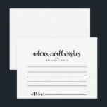 Postale Carte de conseil Mariage de calligraphie minimalis<br><div class="desc">Cette carte de conseil minimaliste mariage calligraphie est parfaite pour un mariage moderne. Le design sobre et élégant présente une typographie classique et sophistiquée en noir et blanc.Ces cartes sont parfaites pour un mariage, douche nuptiale, baby shower, fête de remise de diplômes et plus encore. Personnalisez les cartes avec les...</div>