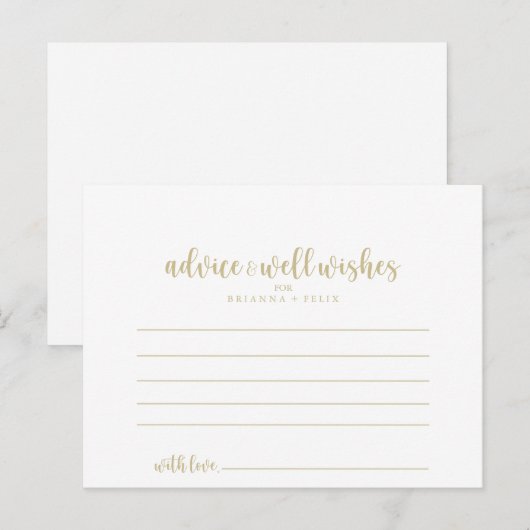Postale Carte de conseil Mariage de calligraphie minimalis (Devant / Derrière)