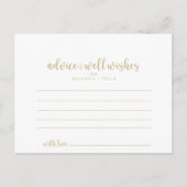 Postale Carte de conseil Mariage de calligraphie minimalis (Devant)