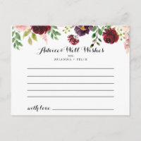 Carte de conseil Mariage de printemps floral de Bo