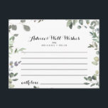 Postale Carte de conseil Mariage Eucalyptus Foliage<br><div class="desc">Cette carte de conseil mariage pour le feuillage d'eucalyptus est parfaite pour un mariage moderne. L'aménagement comprend une aquarelle botanique, dessinée à la main, d'élégants eucalyptus, d'une beauté naturelle inspirante. Ces cartes sont parfaites pour un mariage, une douche nuptiale, un baby shower, une fête de remise de diplômes et plus...</div>