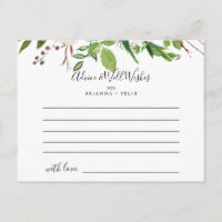 Carte de conseil Mariage Floral White Winter Peony
