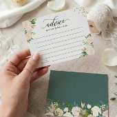 Postale Carte de conseil moderne Green Gold Floral Words