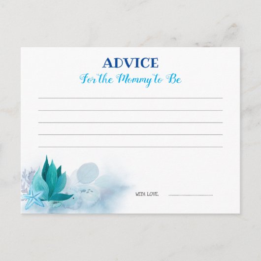 Postale Carte de conseil pour le Baby shower de baleine (Devant)