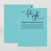 Postale Carte de conseil Turquoise Date Night Idées (Devant / Derrière)
