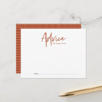 Carte de conseils de baby shower Boho Script