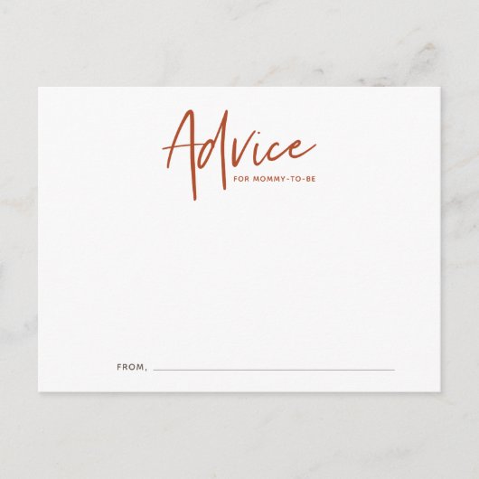 Postale Carte de conseils de baby shower Boho Script (Devant)