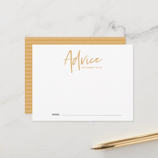 Postale Carte de conseils de Baby Shower écriture Boho (Devant/Arrière en situation)