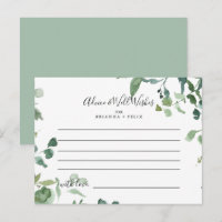 Carte de conseils de mariage à feuillage en écritu