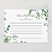 Postale Carte de conseils de mariage à feuillage en écritu (Devant)