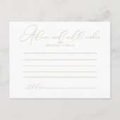 Postale Carte de conseils de mariage chic de classe or (Devant)