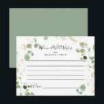 Postale Carte de conseils de mariage eucalyptus confettis<br><div class="desc">Cette carte de conseils de mariage eucalyptus confettis dorés est parfaite pour un mariage rustique. Le design présente un feuillage vert d'eucalyptus aquarelle avec des confettis dorés. Ces cartes sont parfaites pour un mariage, une fête prénatale, une baby shower, une cérémonie de remise de diplômes & plus encore. Personnalisez les...</div>
