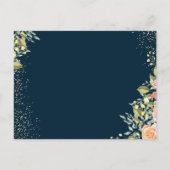 Postale Carte de conseils de retraite élégante florale ble (Dos)