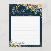 Postale Carte de conseils de retraite élégante florale ble (Devant)