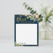 Postale Carte de conseils de retraite élégante florale ble (Debout devant)