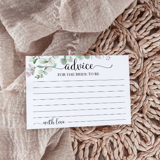Postale Carte de conseils de shower de mariage à la verdur