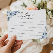 Postale Carte de conseils et de vœux Fleurs Bleu Poussiére