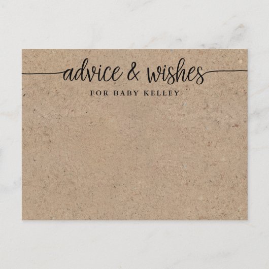 Postale Carte de conseils et de vœux pour Baby Shower Rust (Devant)