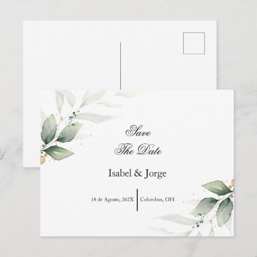 Postale Carte de conservation de la verdure espagnole (Devant / Derrière)