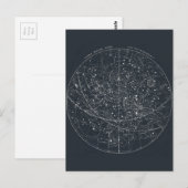 Postale Carte de constellation vintage (Devant / Derrière)