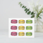 Postale Carte de cookie Macaron Macaron Français Multicolo (Debout devant)