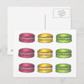 Postale Carte de cookie Macaron Macaron Français Multicolo (Devant / Derrière)