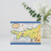 Postale Carte de Cornouailles Angleterre illustrée de mani (Debout devant)