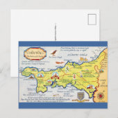 Postale Carte de Cornouailles Angleterre illustrée de mani (Devant / Derrière)