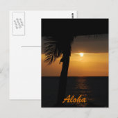 Postale Carte de coucher de soleil Aloha Hawaiian (Devant / Derrière)