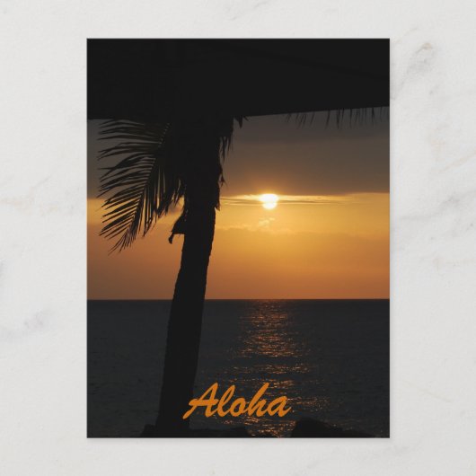 Postale Carte de coucher de soleil Aloha Hawaiian (Devant)