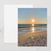 Postale Carte de coucher de soleil sur une plage côtière v (Devant / Derrière)