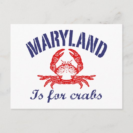 Postale Carte de crabe du Maryland (Devant)