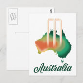 Postale carte de cricket d'Australie. (Devant / Derrière)