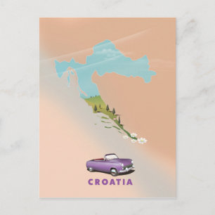 Postale Carte de Croatie Affiche illustrée.