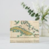 Postale Carte De Cuba Et Des Îles Bahama (Debout devant)