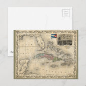 Postale Carte de Cuba par J.H. Colton (1851) (Devant / Derrière)