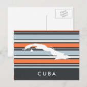 Postale Carte de Cuba : Rayures Modernes (Devant / Derrière)